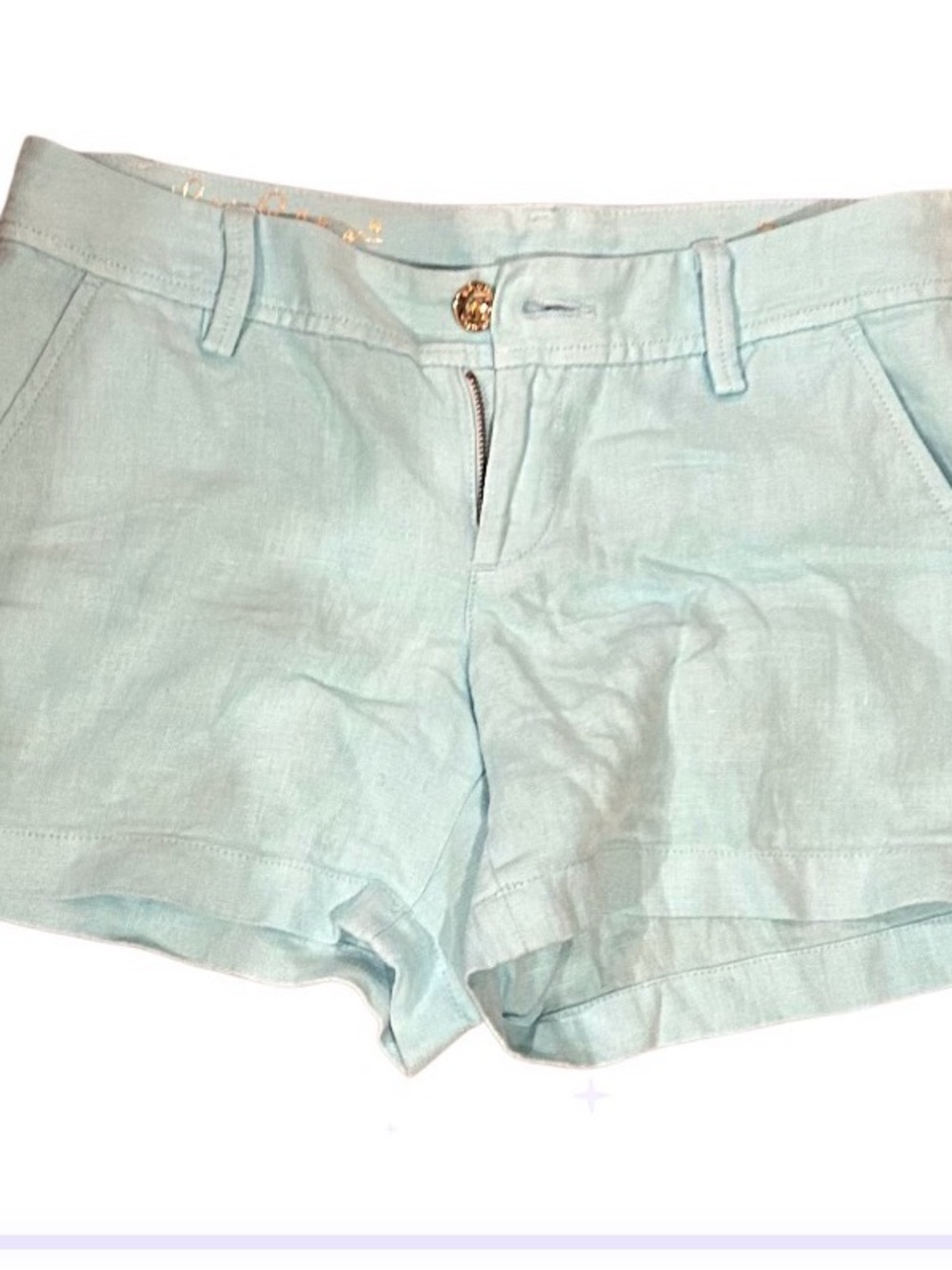 Light Blue Women's Linen-Blend Shorts